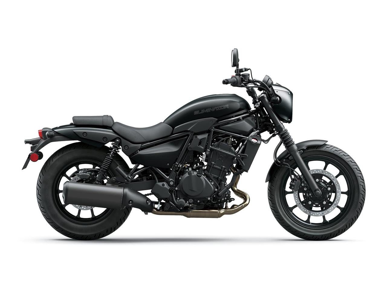 2025 Kawasaki Eliminator 500 SE Metallic Matte Carbon Grey ve Flat Ebony sağ yan görünüm