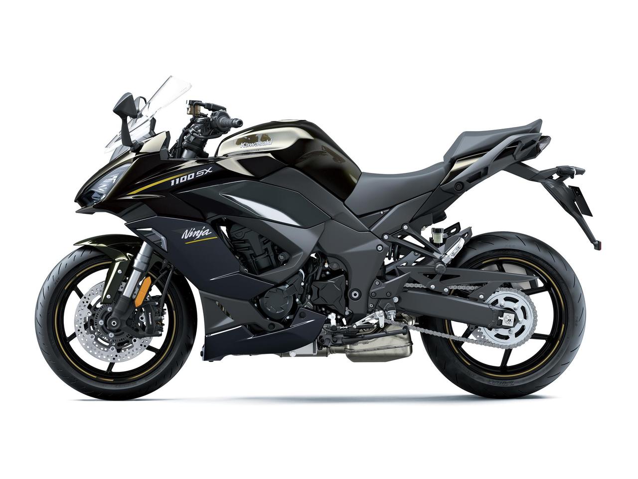 2026 Kawasaki Ninja 1100SX Metallic Brilliant Golden Black sol yan görünüm