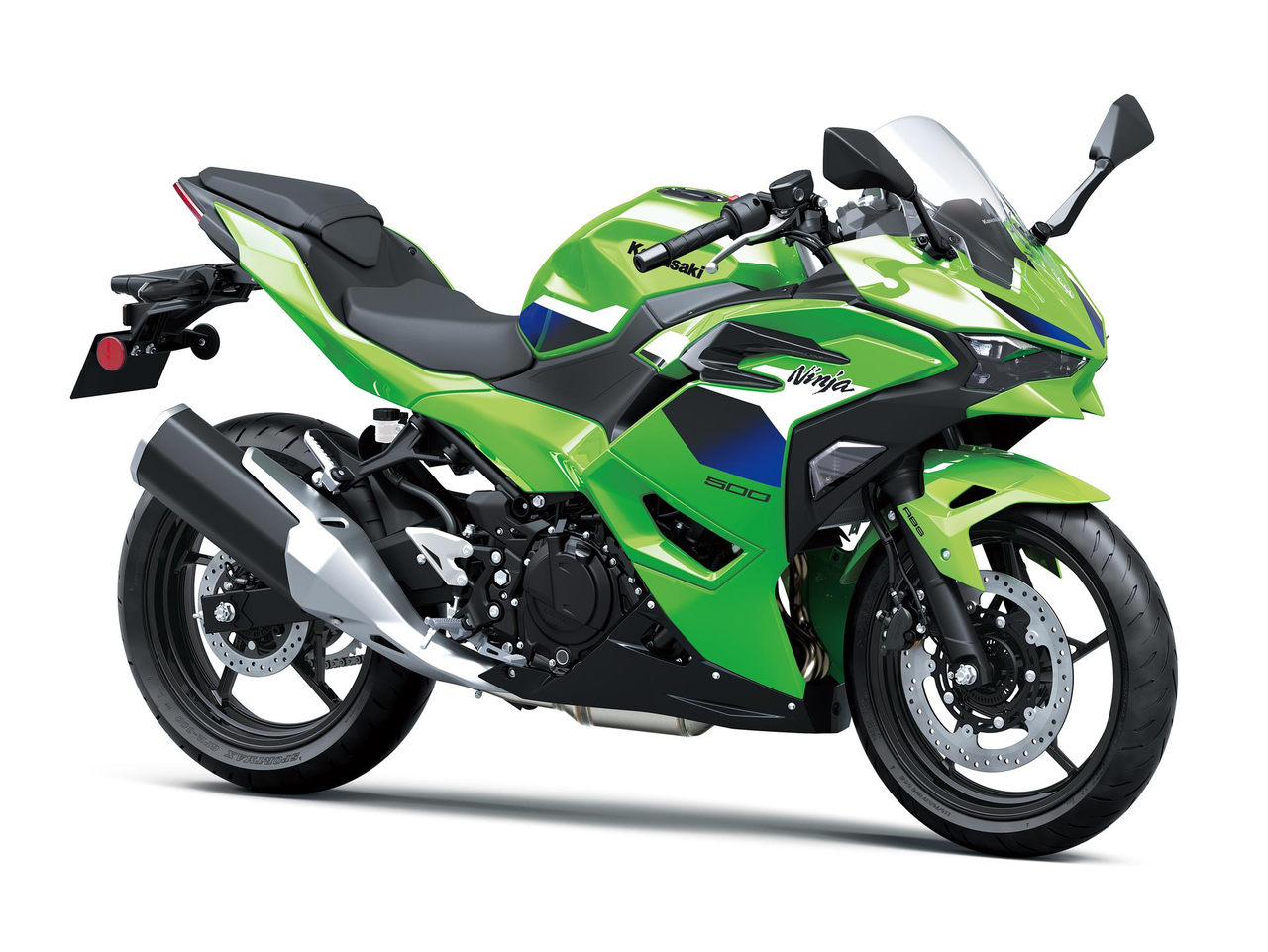 2026 Kawasaki Ninja 500 SE Lime Green sağ ön üç çeyrek görünüm