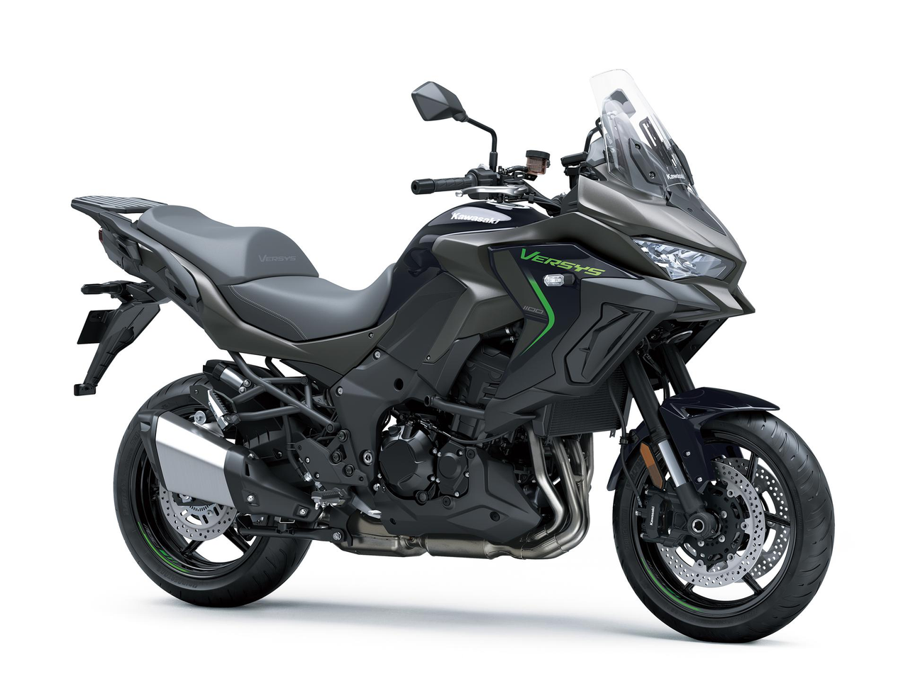 Kawasaki Versys 1100 Metallic Matte Graphenesteel Gray sağ ön üç çeyrek görünüm