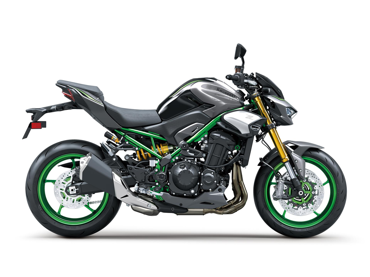 2025 Kawasaki Z900 SE gri ve siyah sağ yan görünüm